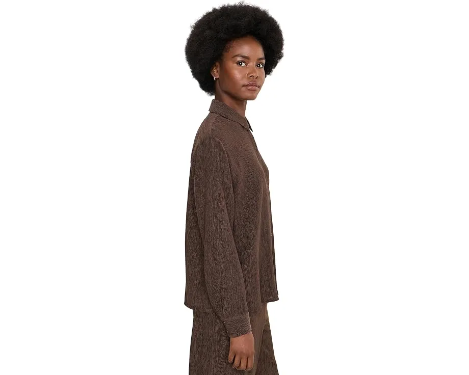 Рубашка Woven Plisse с воротником классического кроя Eileen Fisher