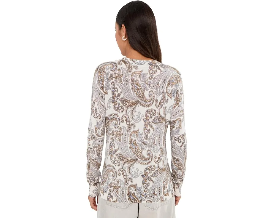 Свитер Lauren Ralph Lauren Petite Paisley Cotton-Modal с узором пейсли