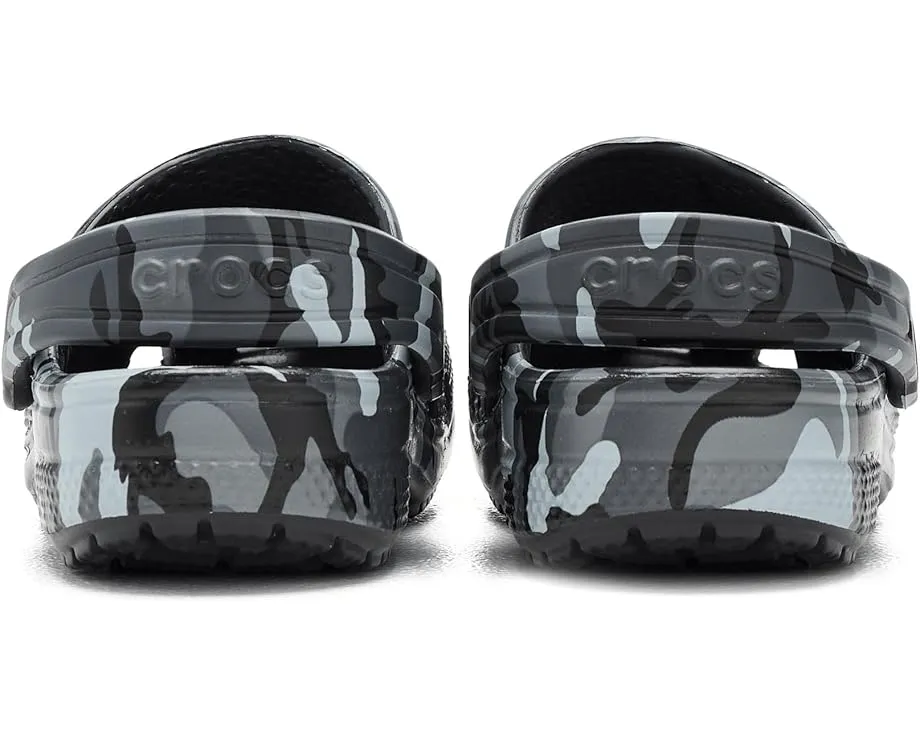 Кроксы Crocs Kids Classic Camo с камуфляжным принтом и регулируемым ремешком