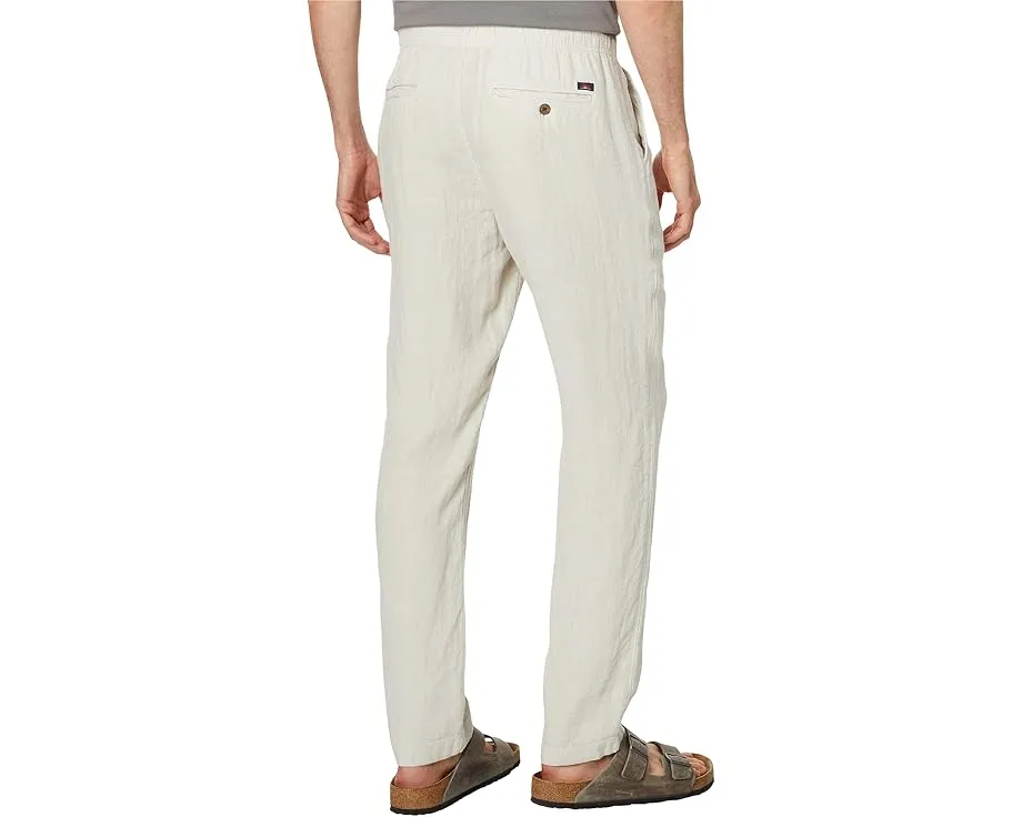 Брюки Faherty Linen Drawstring из мягкого льна с манжетами и карманами