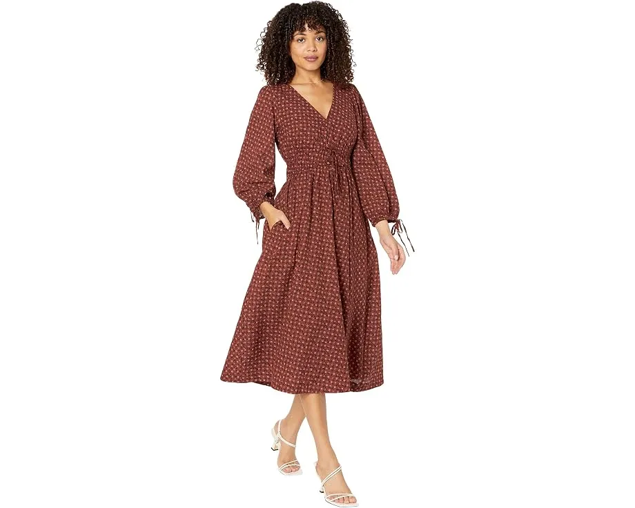 Madewell платье миди Arianne с принтом и длинным рукавом
