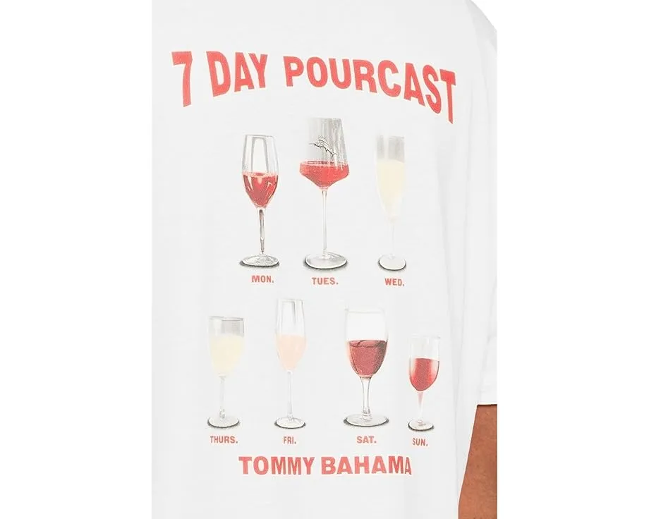 Хлопковая футболка Tommy Bahama Seven Day Pourcast с принтом и ребристым воротником