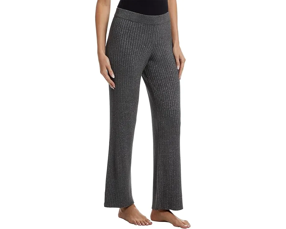 Широкие брюки Barefoot Dreams CozyChic Ultra Lite Lurex Rib с люрексом и эластичной талией