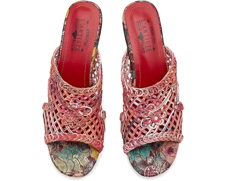 L'Artiste by Spring Step Сандалии Lacyloops с макраме и прозрачным каблуком