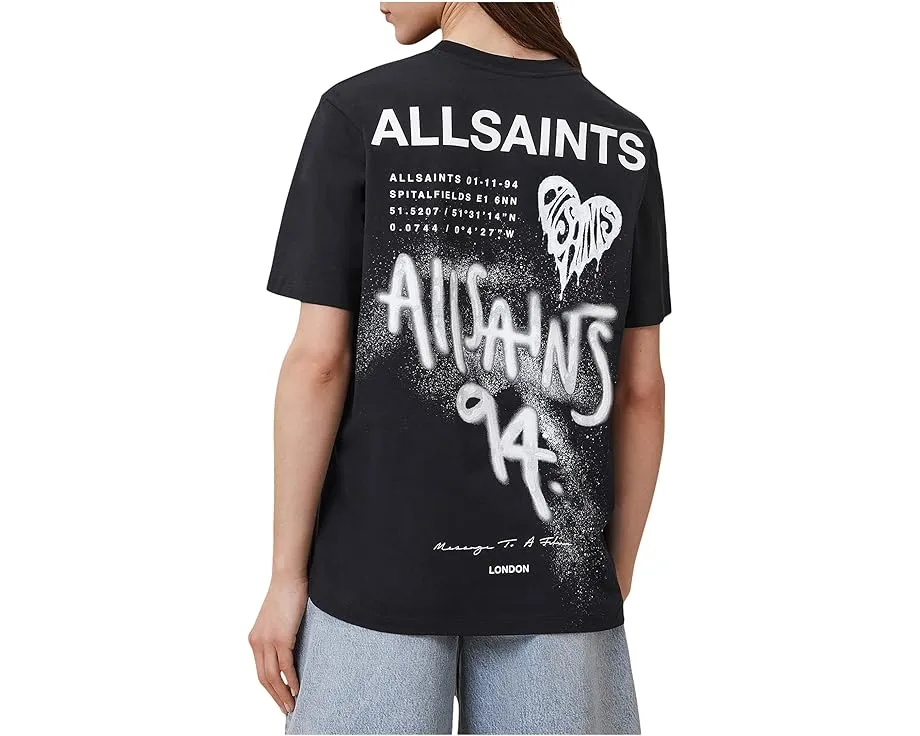 Футболка AllSaints Poster Bf Tee с графическим принтом на груди и спине