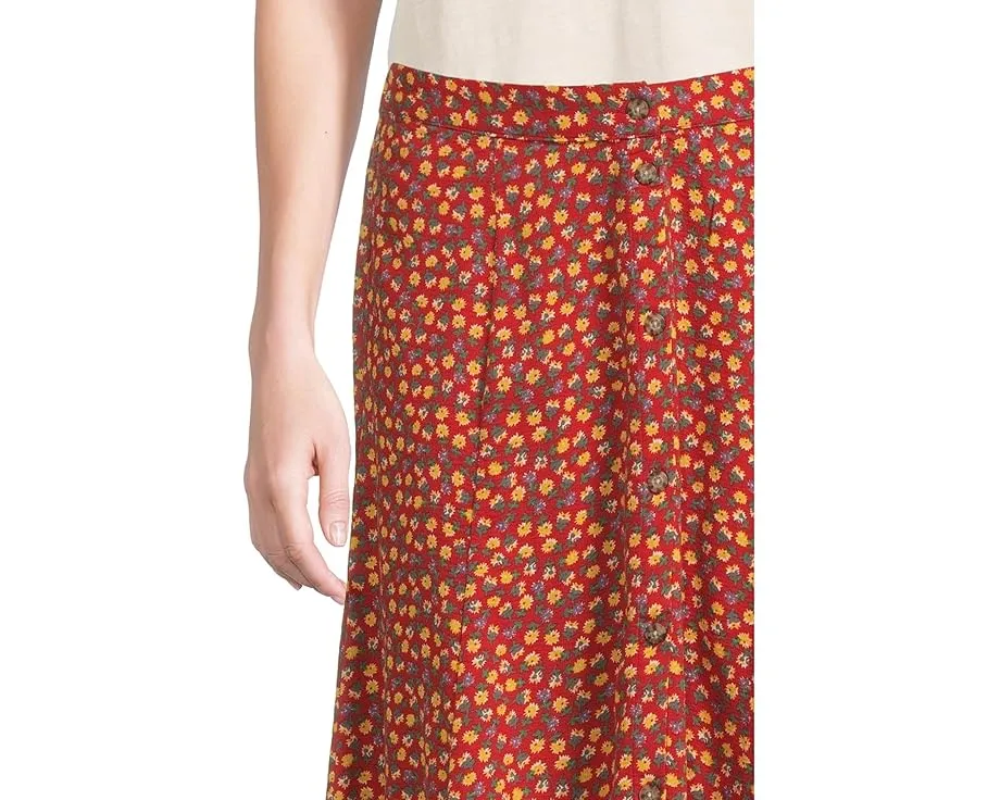 Юбка миди Toad&Co Manzana Paneled из органического хлопка с цветочным принтом и разрезом