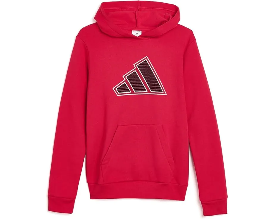 Adidas Mesh 3 Bar Fleece Hooded Pullover для детей с капюшоном