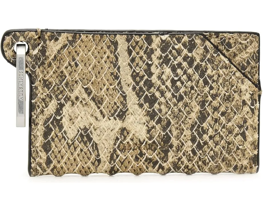 Кардхолдер AllSaints Hex Snake с карабином и тиснением под змею
