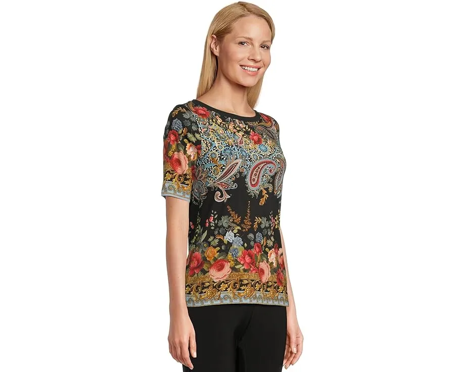 Футболка Johnny Was The Janie Favorite с лодочкой и рукавом три четверти