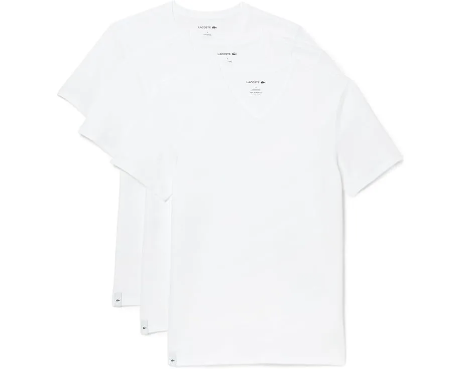 Lacoste Футболка с V-образным вырезом 3 шт из чистого хлопка