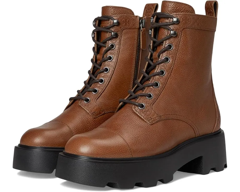 Ботинки Tory Burch Monogram Lug с миндалевидным носком и шнуровкой