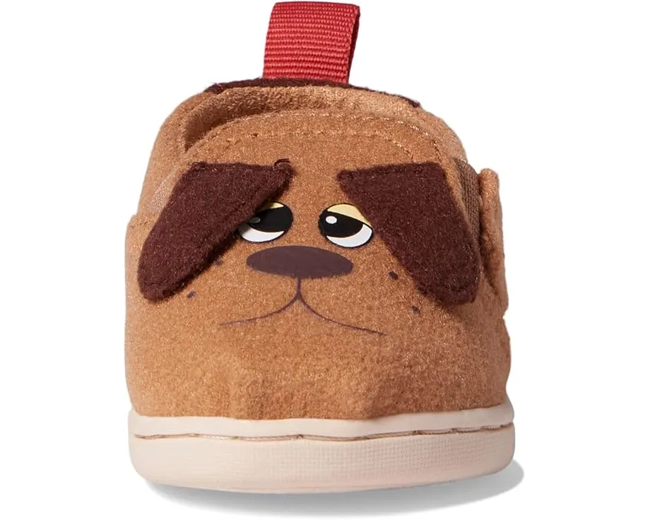 Детские лоферы TOMS Felt Pound Puppy с мордочкой щенка на липучке