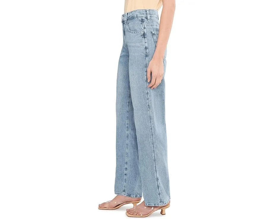 Джинсы 7 For All Mankind Stovepipe Straight с высокой посадкой из смеси хлопка и льна