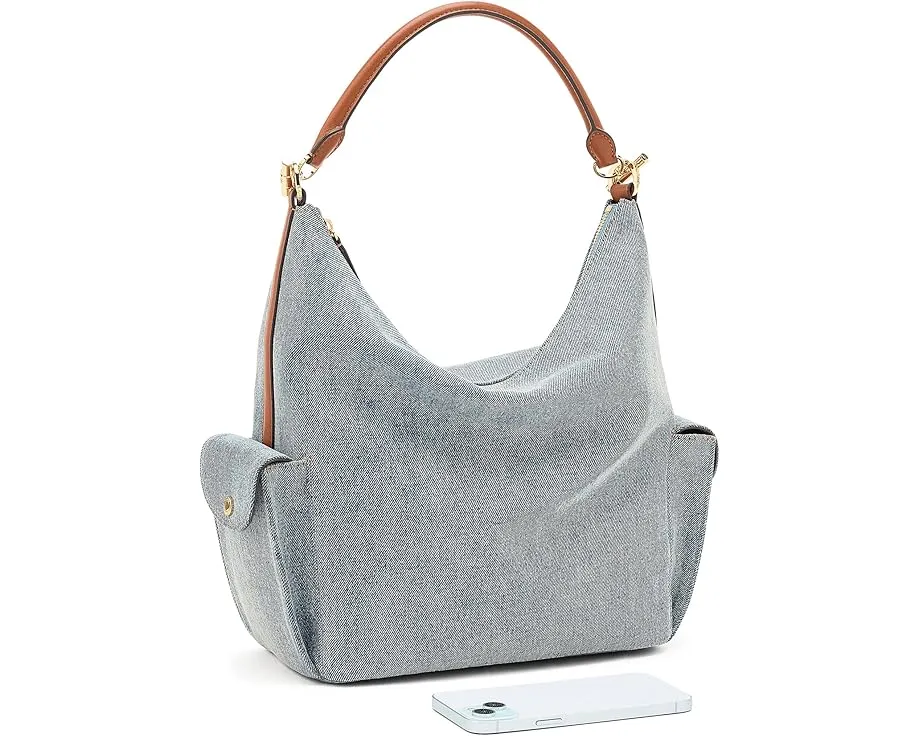 Большая плечевая сумка Lauren Ralph Lauren Blaike из состаренного денима