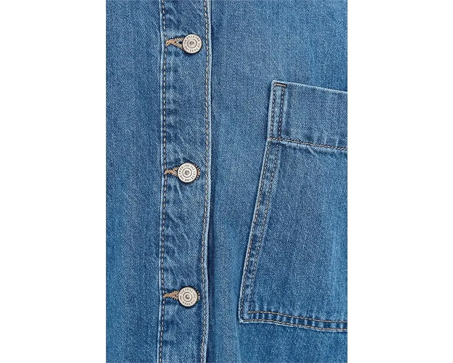 Free People Джинсовая рубашка Ashley We The Free с рукавами баллон