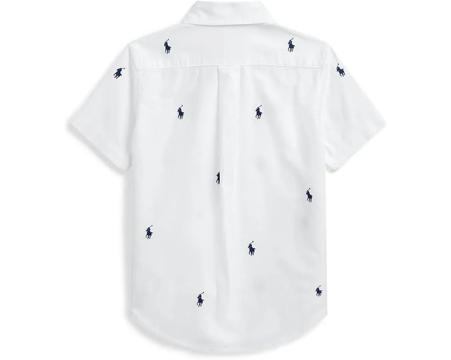 Polo Ralph Lauren рубашка Pony Oxford с коротким рукавом для малышей