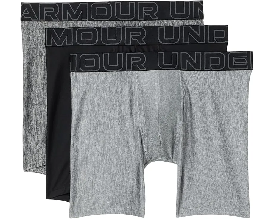 Набор из 3 боксеров Under Armour Performance Tech Solid длиной 6 дюймов (15.24 см) с четырехсторонним растяжением