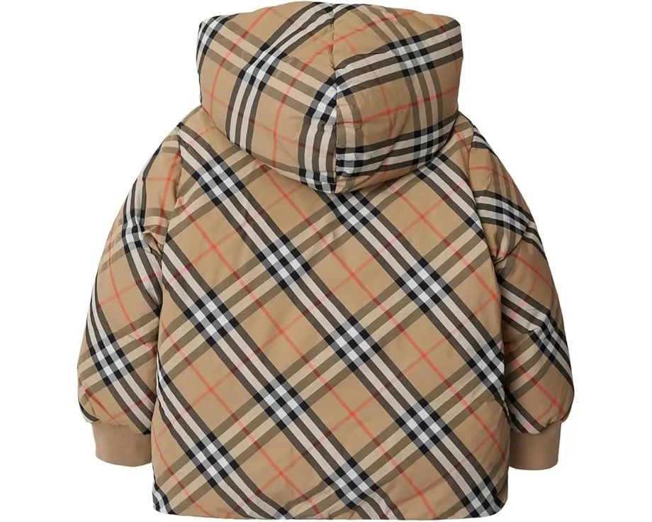 Детская куртка Burberry Kids Axel Puffer с вышивкой и капюшоном