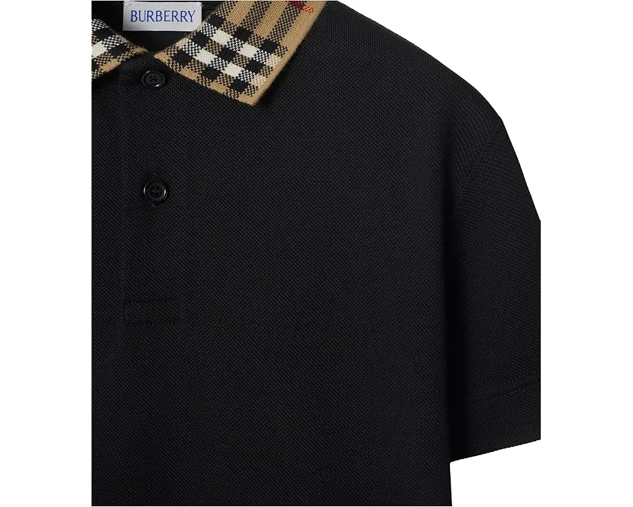 Burberry Kids поло Johane Check Collar для детей с воротником в клетку