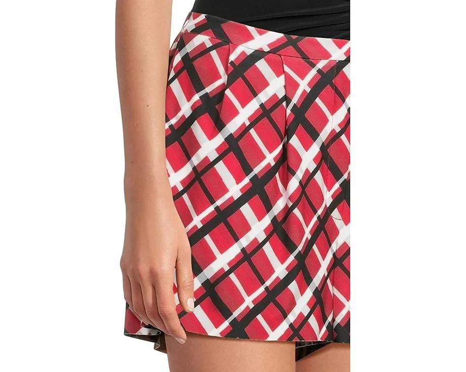 Шорты Norma Kamali с защипами и клетчатым принтом