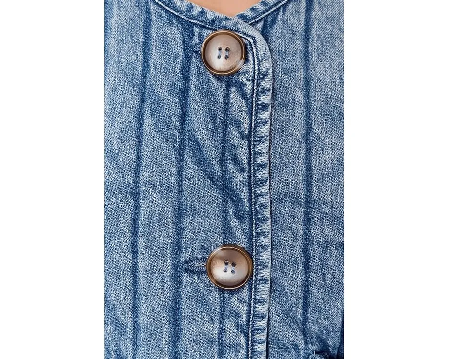 Blank NYC стеганая джинсовая куртка Bottomless Brunch с вертикальными полосами