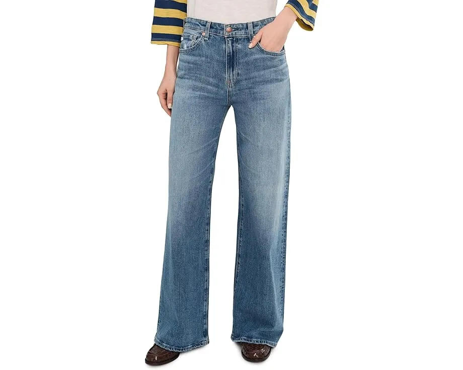 Широкие джинсы AG Jeans Saige Mid-Rise с завышенной талией