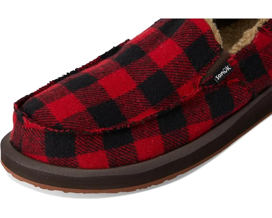 Лоферы Sanuk Donny Buffalo Chill с фланелевым верхом и стелькой Soft Top
