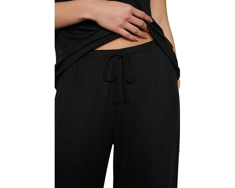 Широкие брюки Eberjey Dream Rib из мягкого модала со шнурком