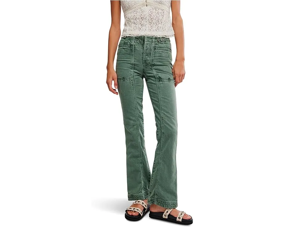 Брюки Venus Bootcut с расклешенным силуэтом из хлопка и льна Free People