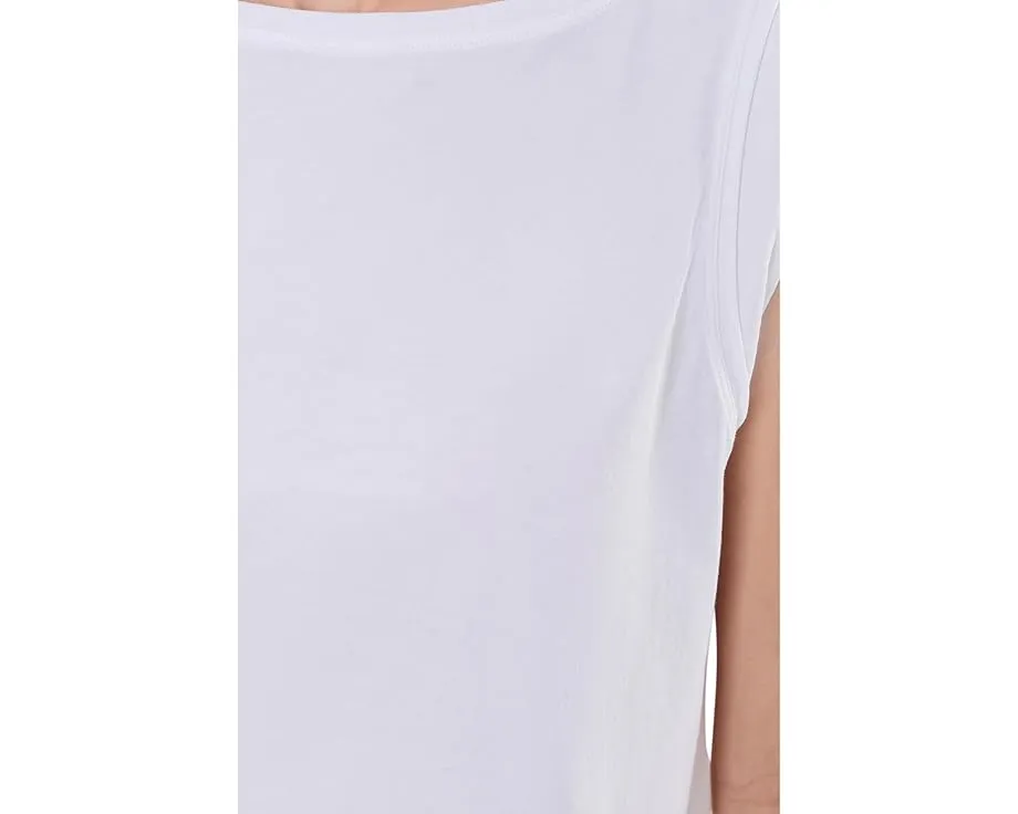 Rolled Edge Sleeveless Boatneck