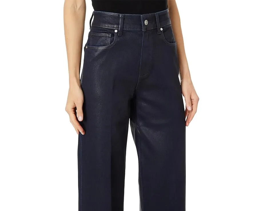 Джинсы Paige Sasha с прямым кроем и глянцевым покрытием индиго