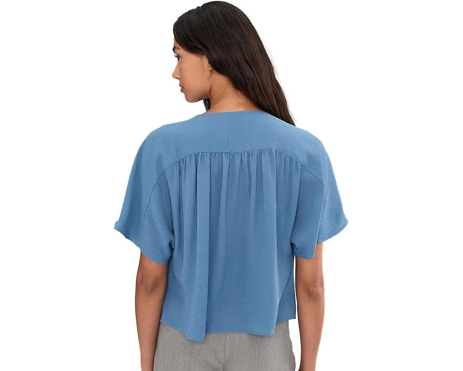 Блузка Vince Camuto с коротким рукавом и сборкой спереди