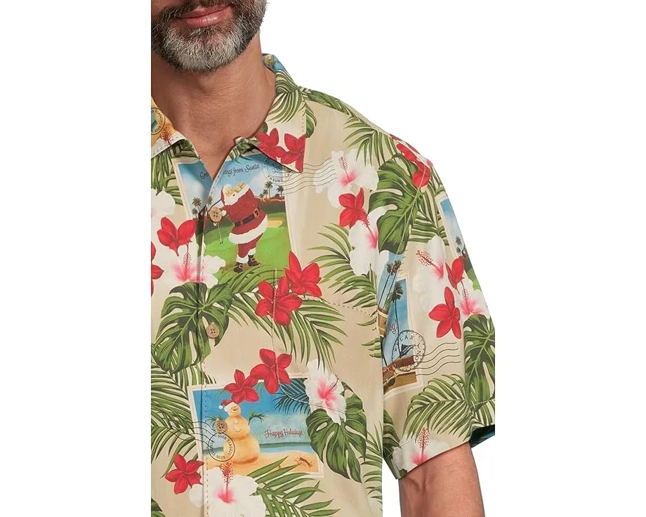 Рубашка Tommy Bahama Santas Day Off из шелка с праздничным принтом