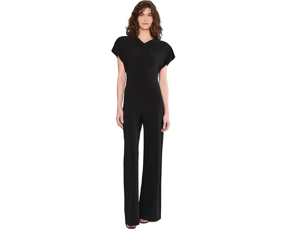 Комбинезон Norma Kamali Cap Sleeve с подплечниками и прямыми штанинами