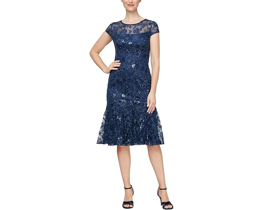 Alex Evenings короткое платье с вышивкой и пышной юбкой