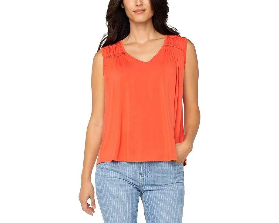 Топ Liverpool Los Angeles без рукавов с драпировкой и сборками из джерси