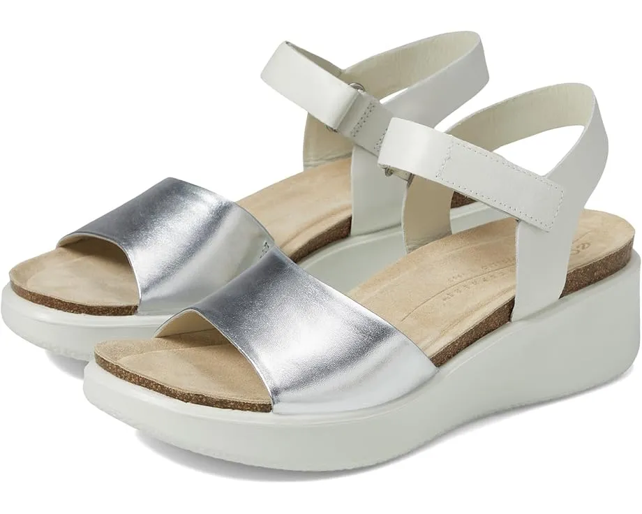 Босоножки ECCO Flowt Wedge Cork на пробковом каблуке с регулируемой лямкой
