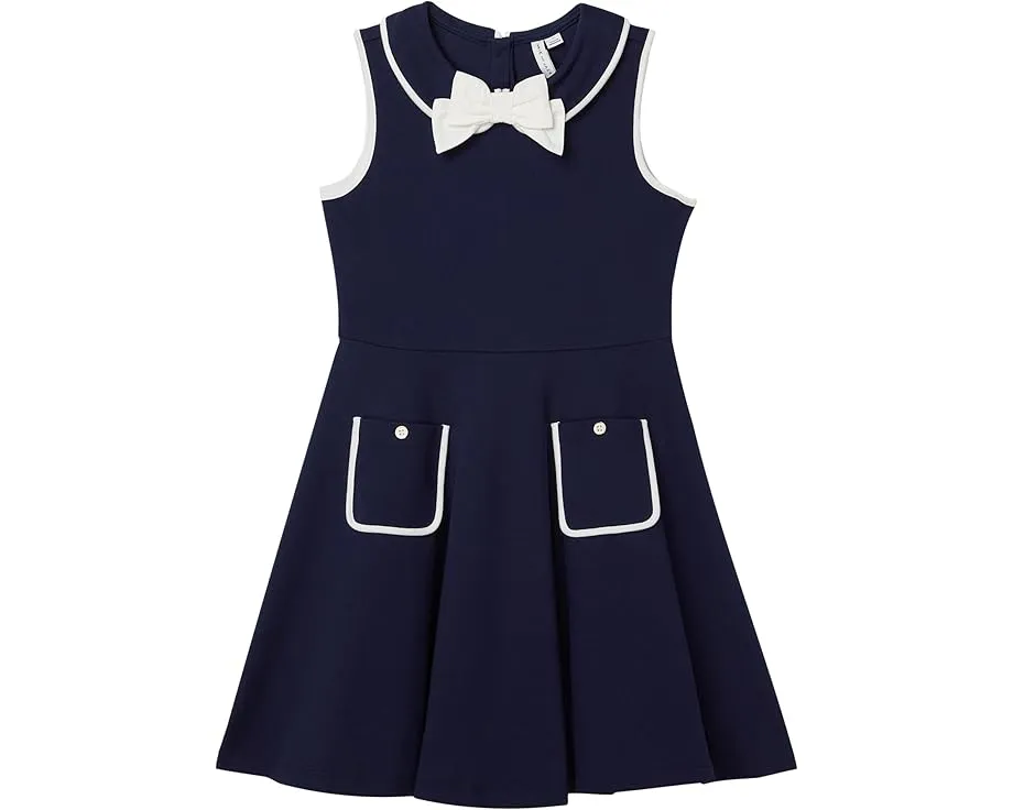 Детское платье Janie and Jack из трикотажа понте с бантом и рюшами