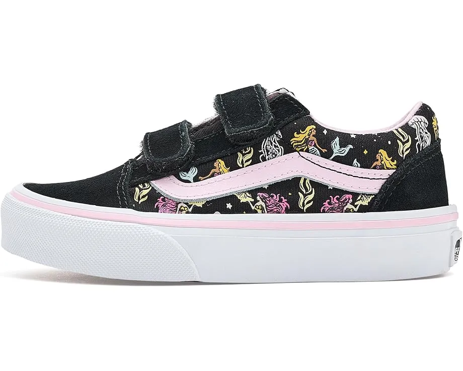 Кроссовки Vans Kids Old Skool V с блестками и застежками на липучках