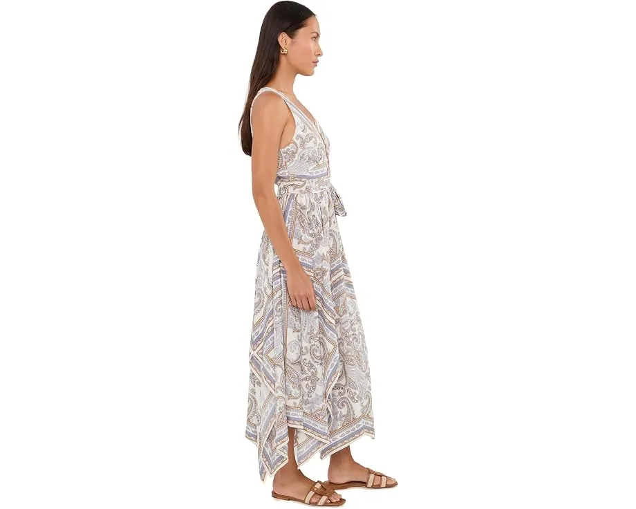 Petite Paisley Georgette Handkerchief-Hem Dress