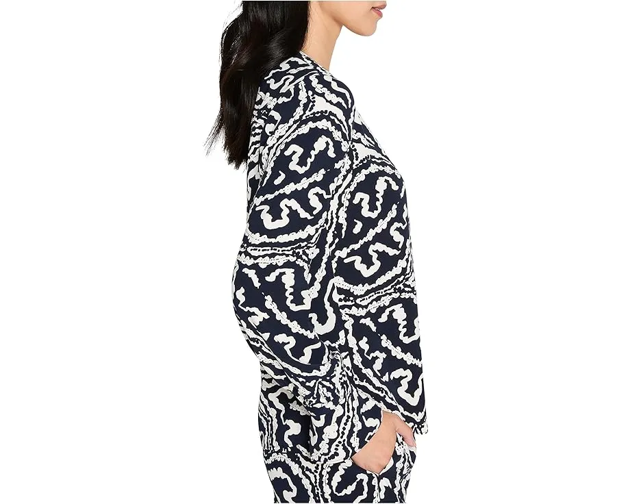 Блузка Petite Indigo Leaf из двойного крепа от NIC+ZOE