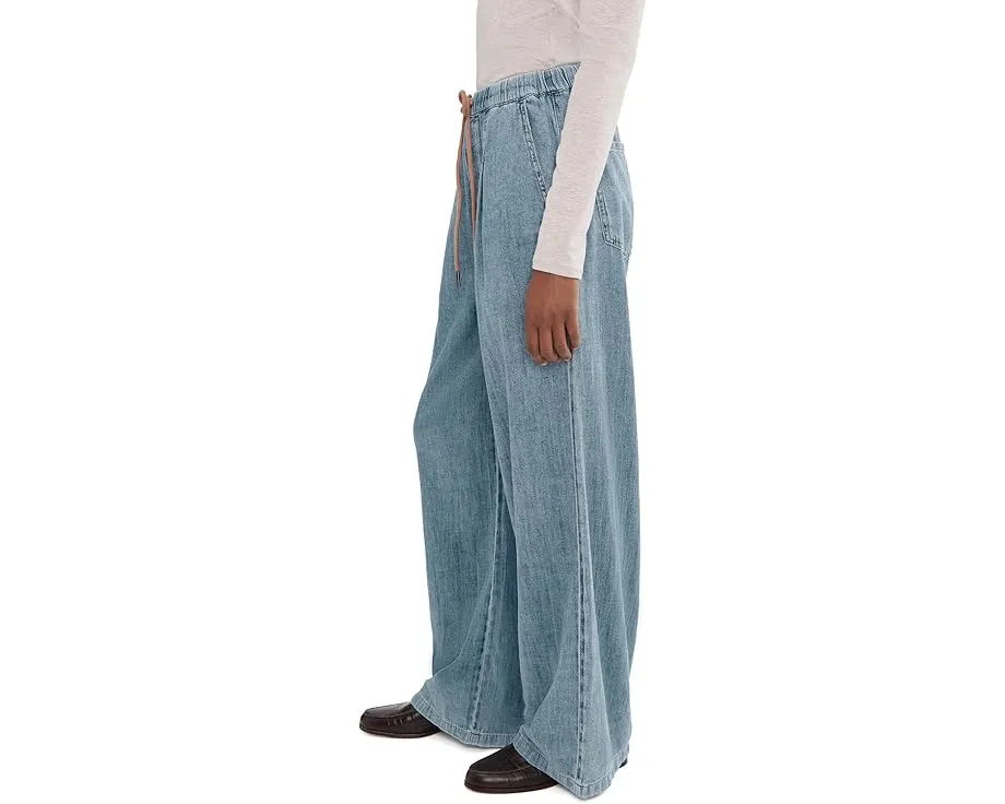 Брюки Lilla P Denim Pants из легкого денима с эластичным поясом на шнурке