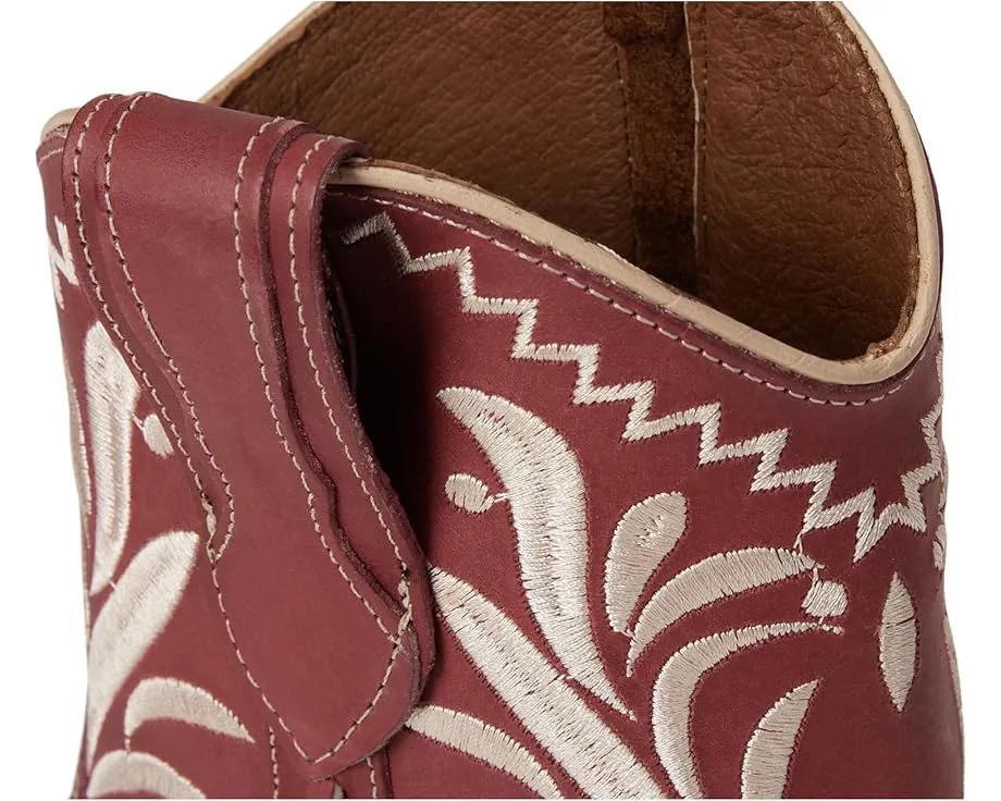 Ботинки Corral L6223 с красной вышивкой и молнией на щиколотке