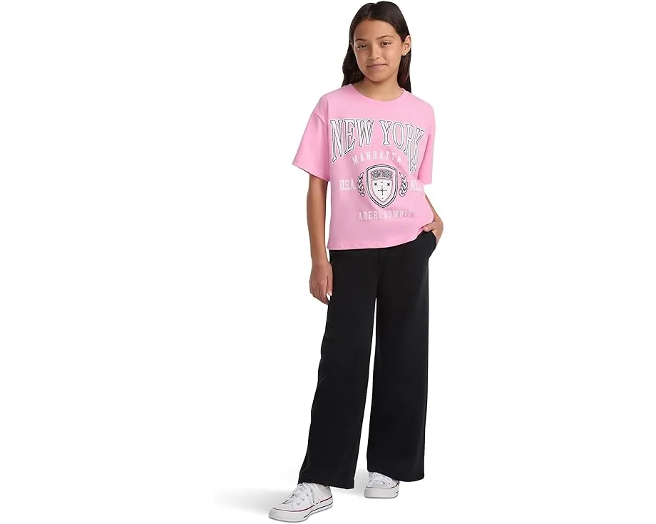 Широкие брюки abercrombie kids Essential Wide Leg Fleece из переработанного флиса