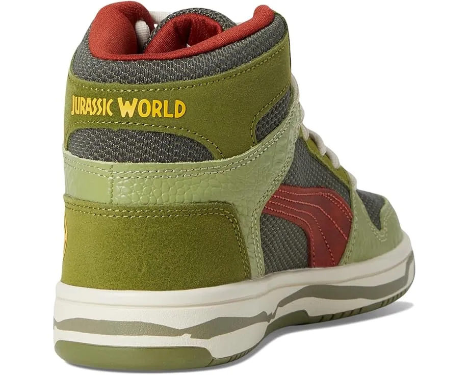 Кроссовки PUMA Kids Rebound Layup Mid Jurassic World с тематическим дизайном