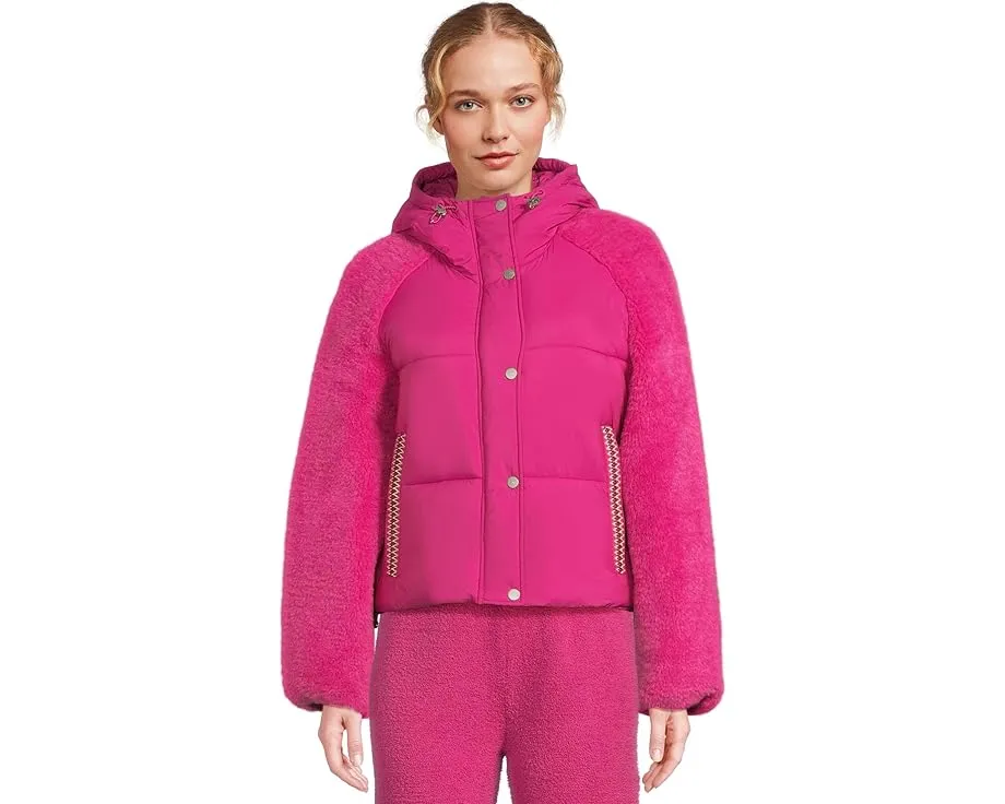 Пуховик UGG Mykah Uggbraid с капюшоном и водоотталкивающей тканью