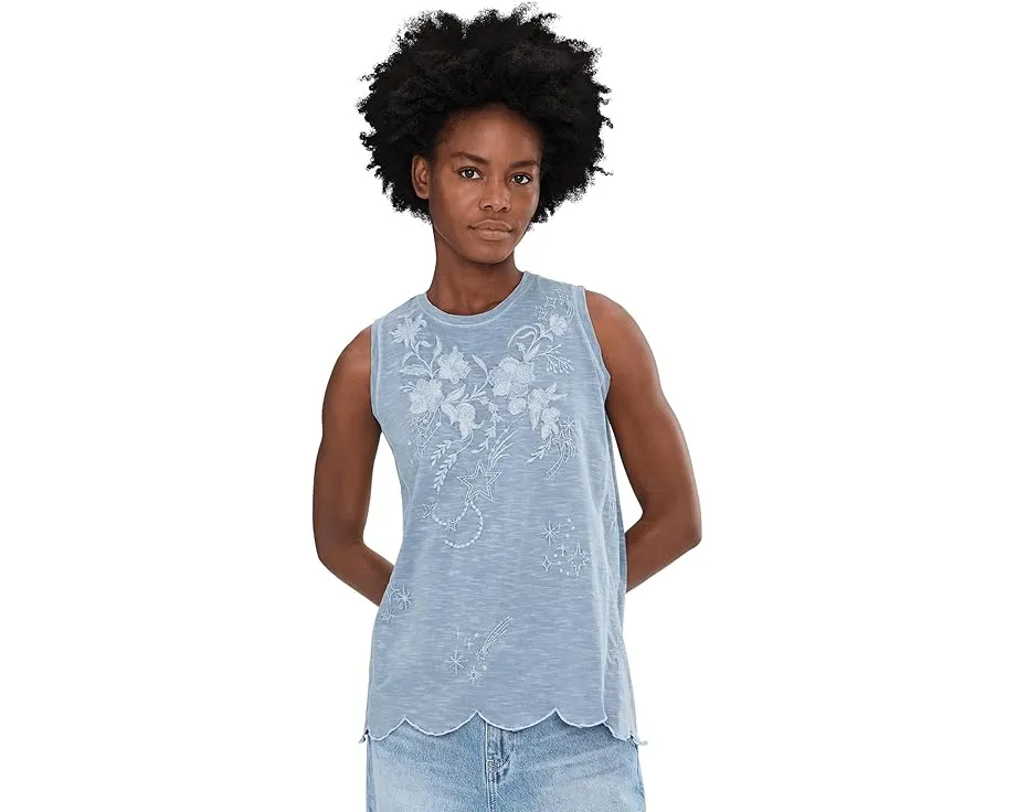 Топ Nell с вышивкой и фигурным подолом от Karyn Seo