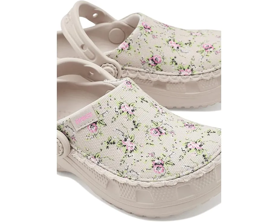 Crocs детские клоги Classic Crafted Canvas с веганской замшей и стежками