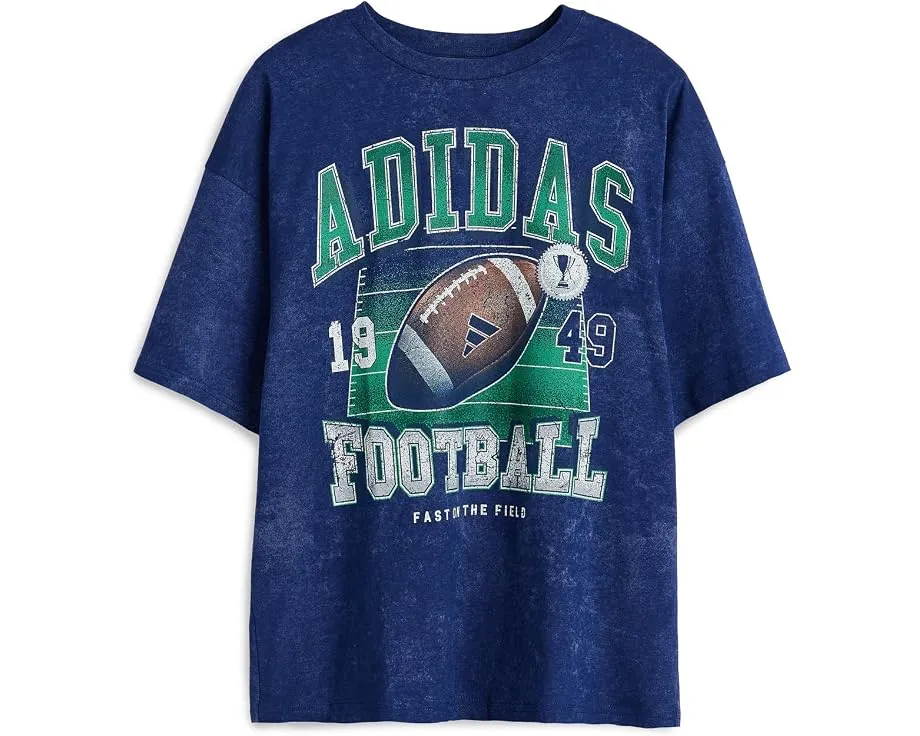 Детская футболка Adidas AOP Football Wash в спортивном стиле