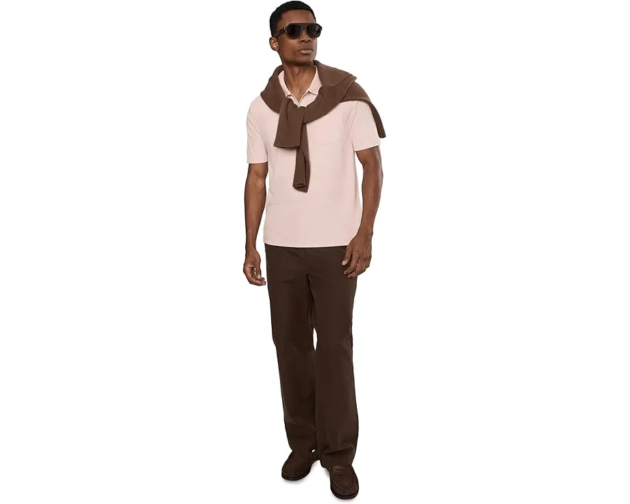 Vince поло Short Sleeve Johnny Collar с воротником-стойкой и сетчатой структурой